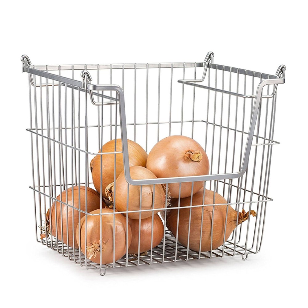 Multi-purpose basket Confortime Grey Metal 32 x 27 x 23 cm (6 Units)