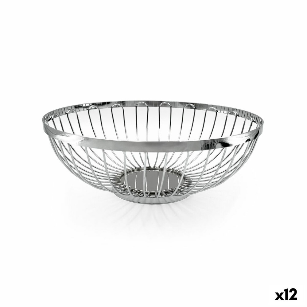 Brotkorb My Bar Silberfarben Metall 25,5 x 9,5 cm (12 Stück)