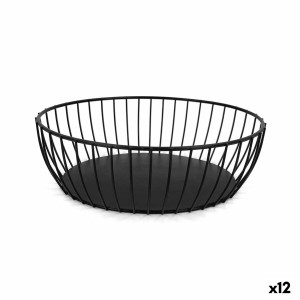 Brotkorb My Bar Schwarz Metall Oval 24 x 19 x 8 cm (12 Stück)