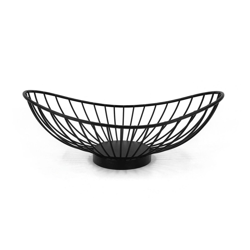 Brotkorb My Bar Schwarz Metall Oval 25 x 13,5 x 9 cm (12 Stück)