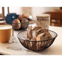Breadbasket My Bar Black Metal Oval 25 x 13,5 x 9 cm (12 Units)