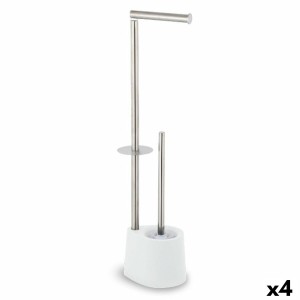 Toilettenpapierhalter mit Bürstenhalterung Confortime Stahl 66 x 22 cm (4 Stück)