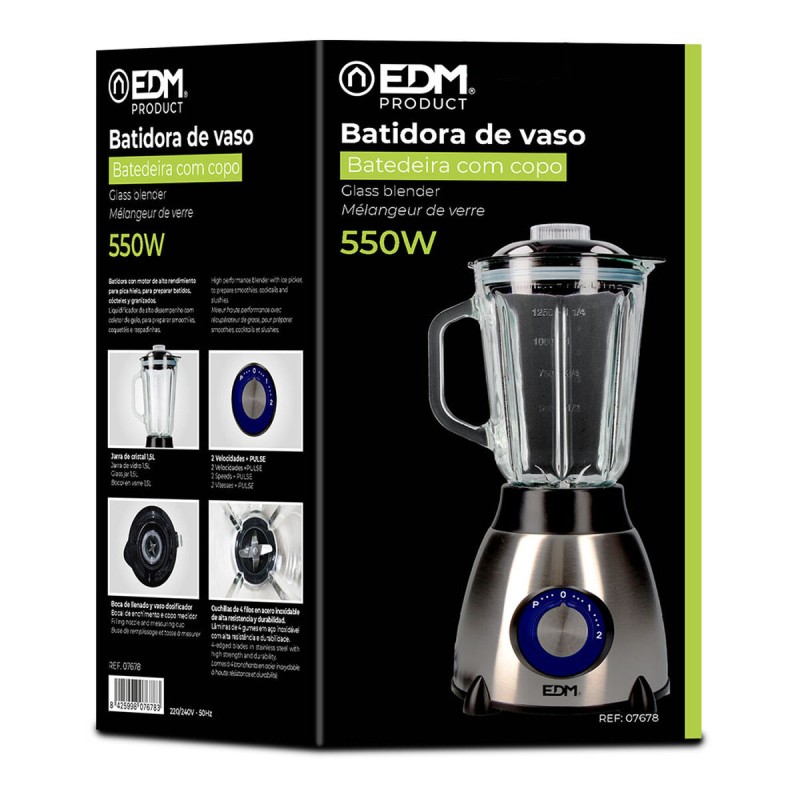 Bol mixeur EDM 07678 Noir 550 W 1,5 L