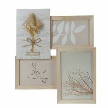 Cadre photo DKD Home Decor 31 x 2,4 x 34 cm Verre Naturel Shabby Chic