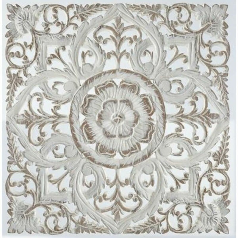 Décoration murale DKD Home Decor Blanc Mandala Bois MDF (60 x 2 x 60 cm)