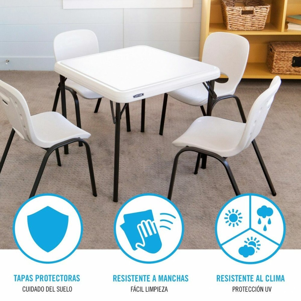 Table pour enfant Lifetime Pliable Blanc Acier Plastique 61 x 61 x 53,5 cm