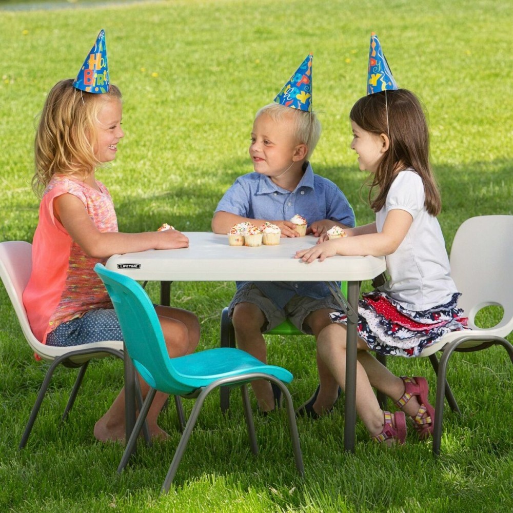 Table pour enfant Lifetime Pliable Blanc Acier Plastique 61 x 61 x 53,5 cm