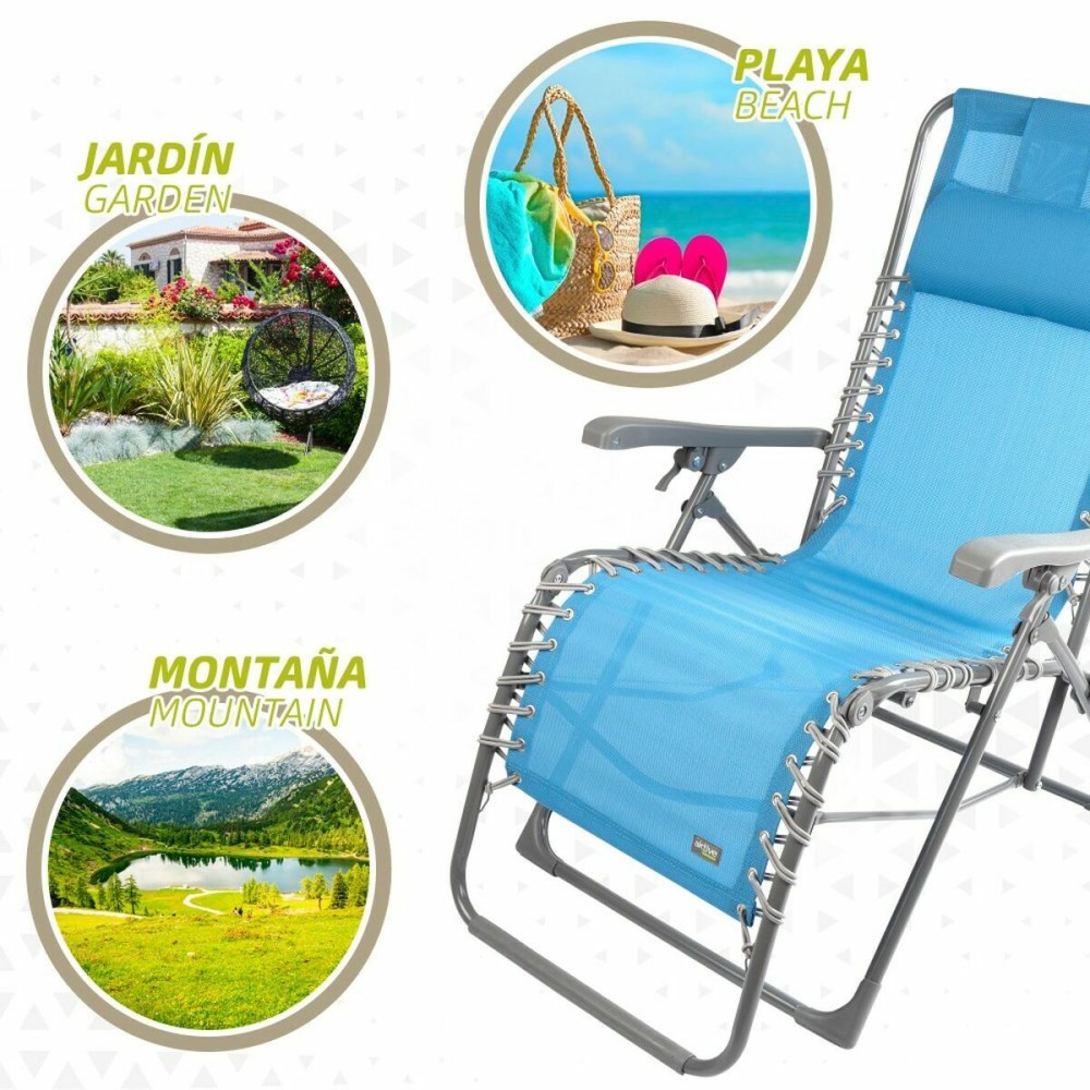 Sun-lounger Aktive Blue textilene 160 x 52 x 76 cm