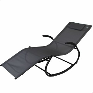 Sun-lounger Aktive Black Steel textilene 172 x 53 x 75 cm