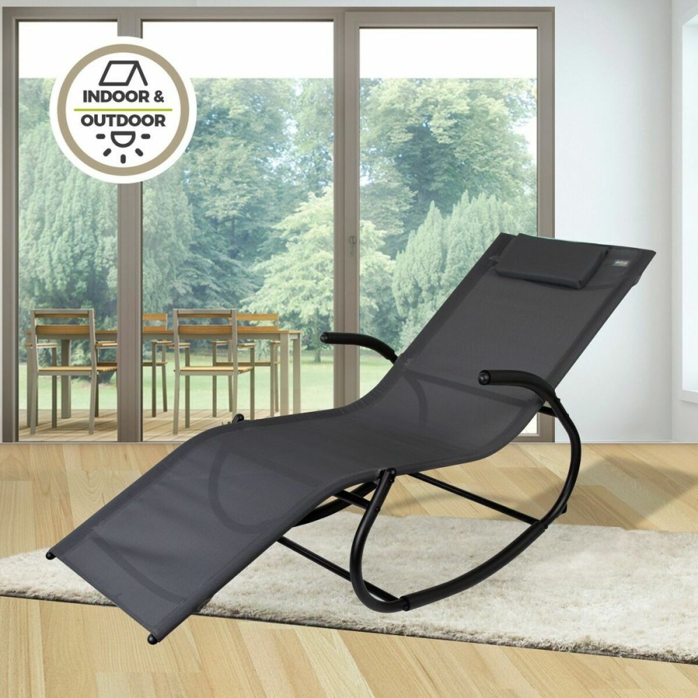 Solseng Aktive Schwarz Stahl Textilene 172 x 53 x 75 cm