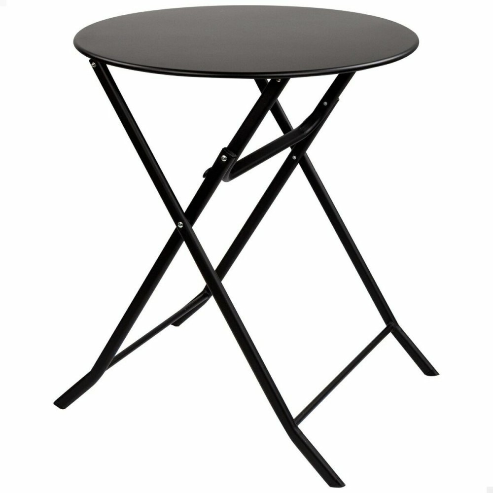 Folding Table Aktive Circular Black Steel 60 x 70 cm