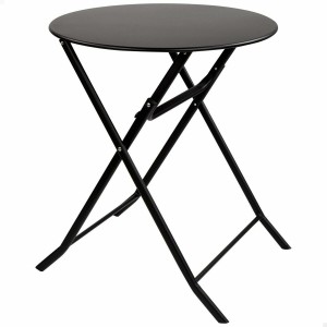Folding Table Aktive Circular Black Steel 60 x 70 cm