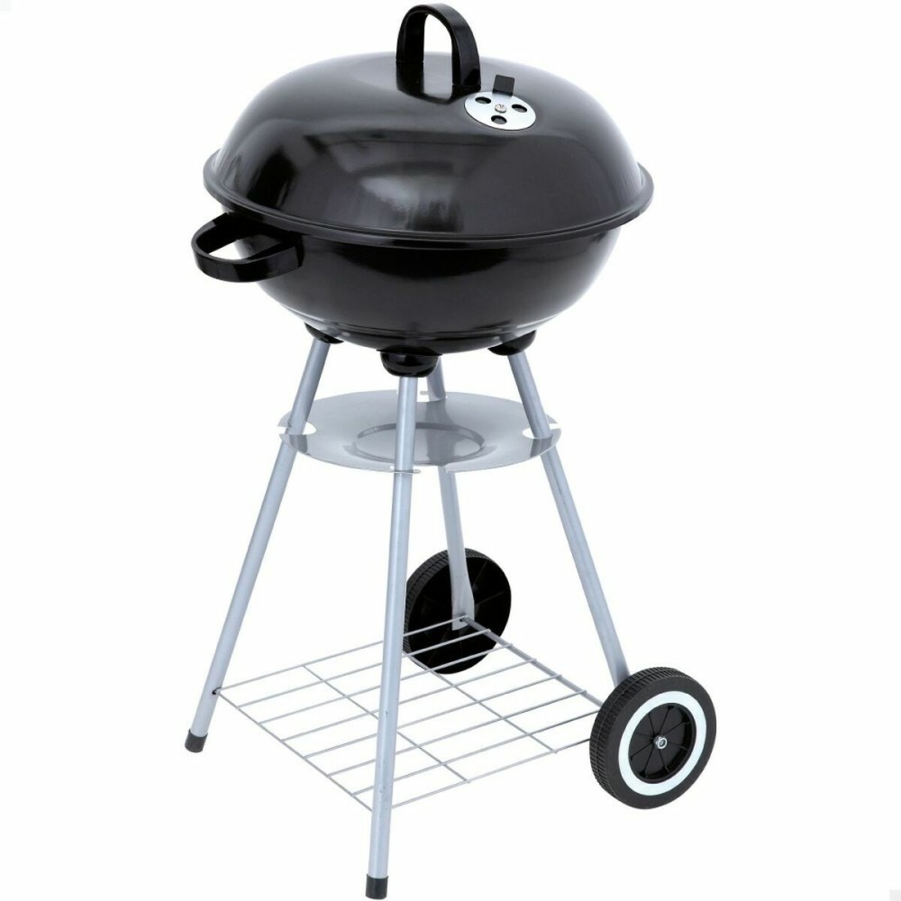 Holzkohlegrill mit Rädern Aktive 46 cm kreisförmig Schwarz mit Deckel