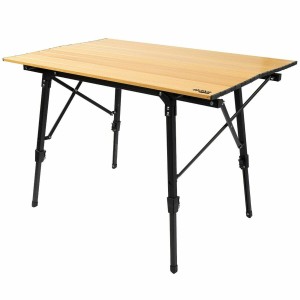 Folding Table Aktive 90 x 70 x 57 cm Camping Black Brown Aluminium