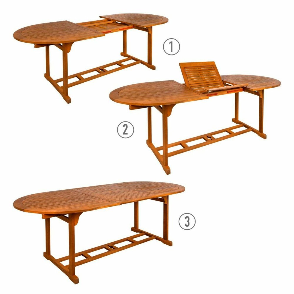 Table extensible Aktive Bois d'acacia Extensible Ovale 200 x 100 x 74 cm