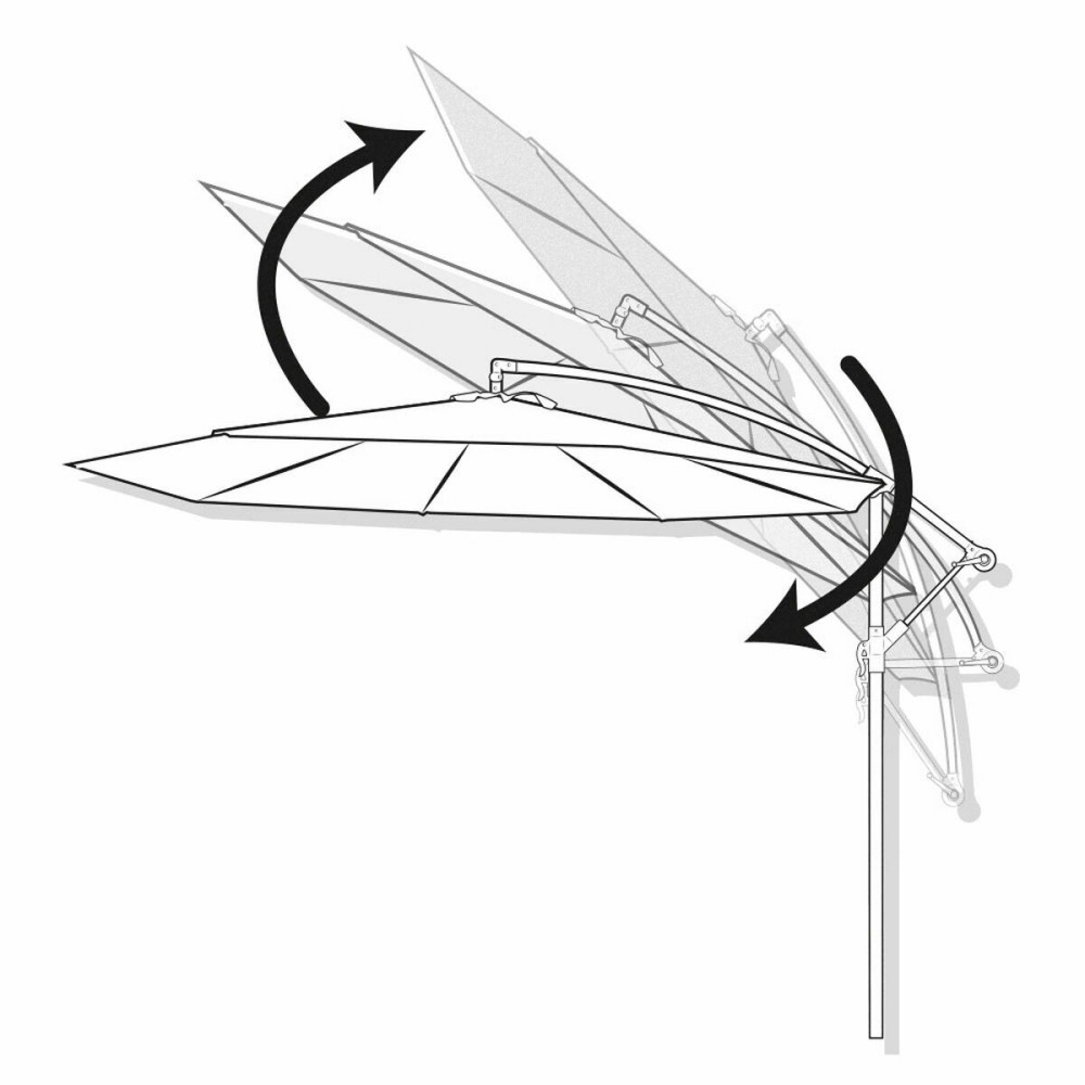 Parasol Aktive Roma 300 x 245 x 300 cm Anthracite Ø 4,8 cm Aluminium
