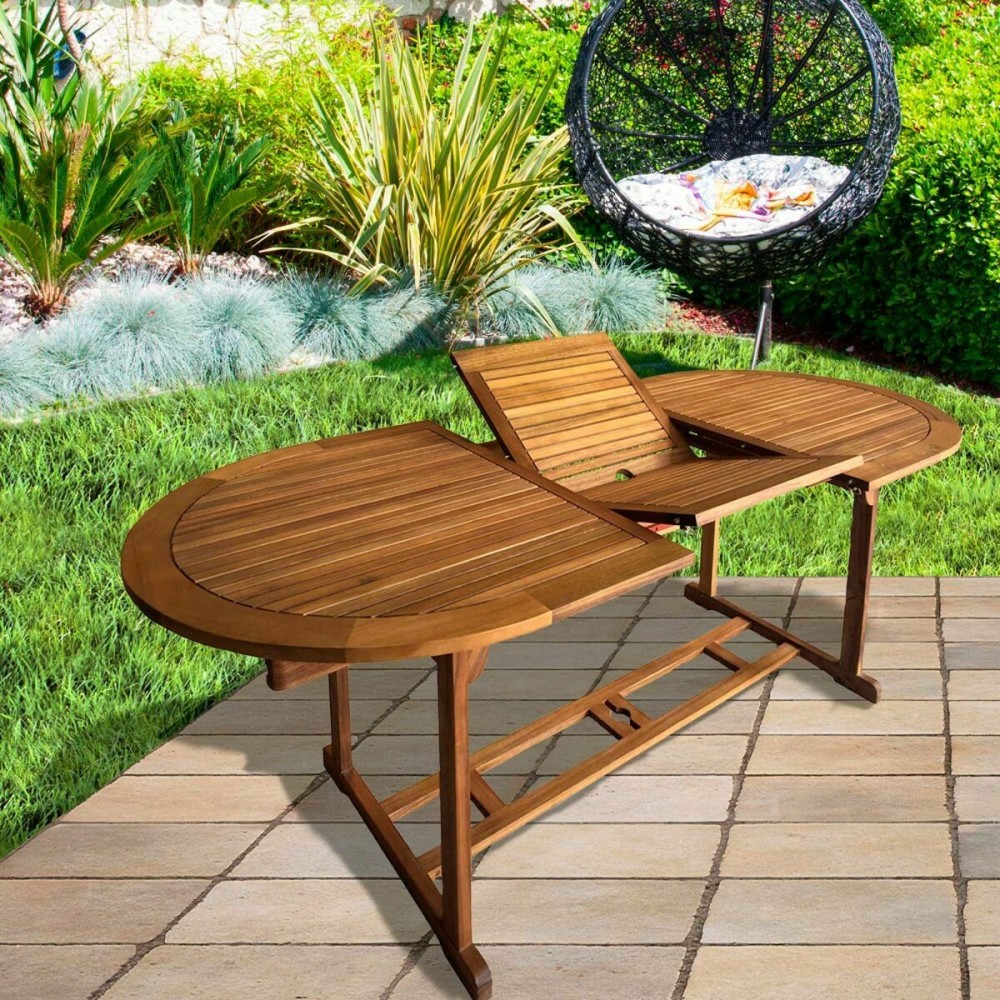 Table extensible Aktive Bois d'acacia Extensible Ovale 200 x 100 x 74 cm