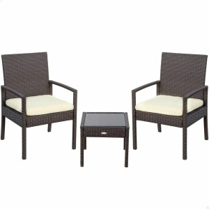 Table Set with 2 Armchairs Aktive 54,5 x 56 x 79 cm