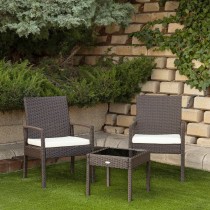 Table Set with 2 Armchairs Aktive 54,5 x 56 x 79 cm