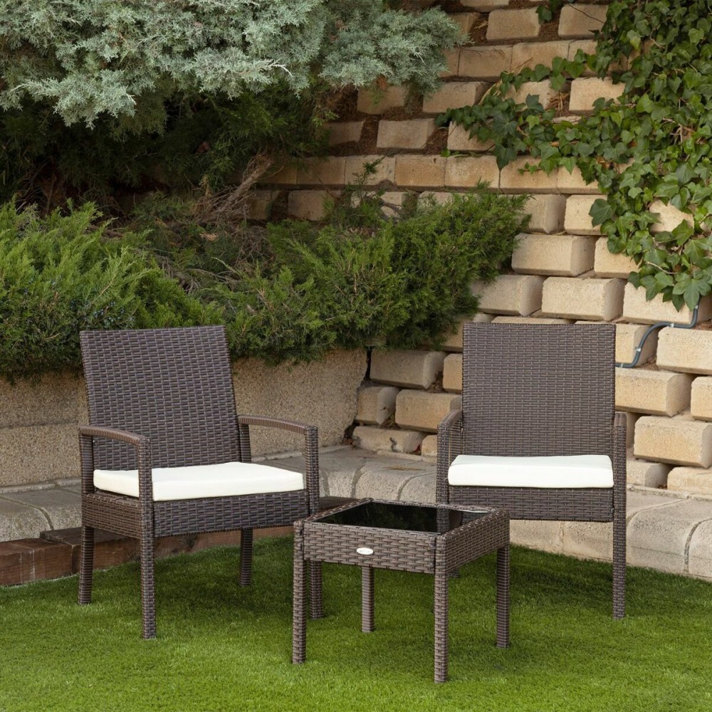 Table Set with 2 Armchairs Aktive 54,5 x 56 x 79 cm