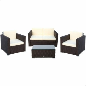 Gartenmöbel Aktive Schwarz Creme 128 x 72 cm