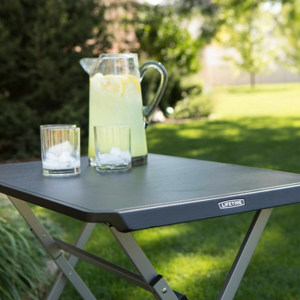 Table Piable Lifetime Noir Acier Plastique 75 x 50,5 x 66 cm