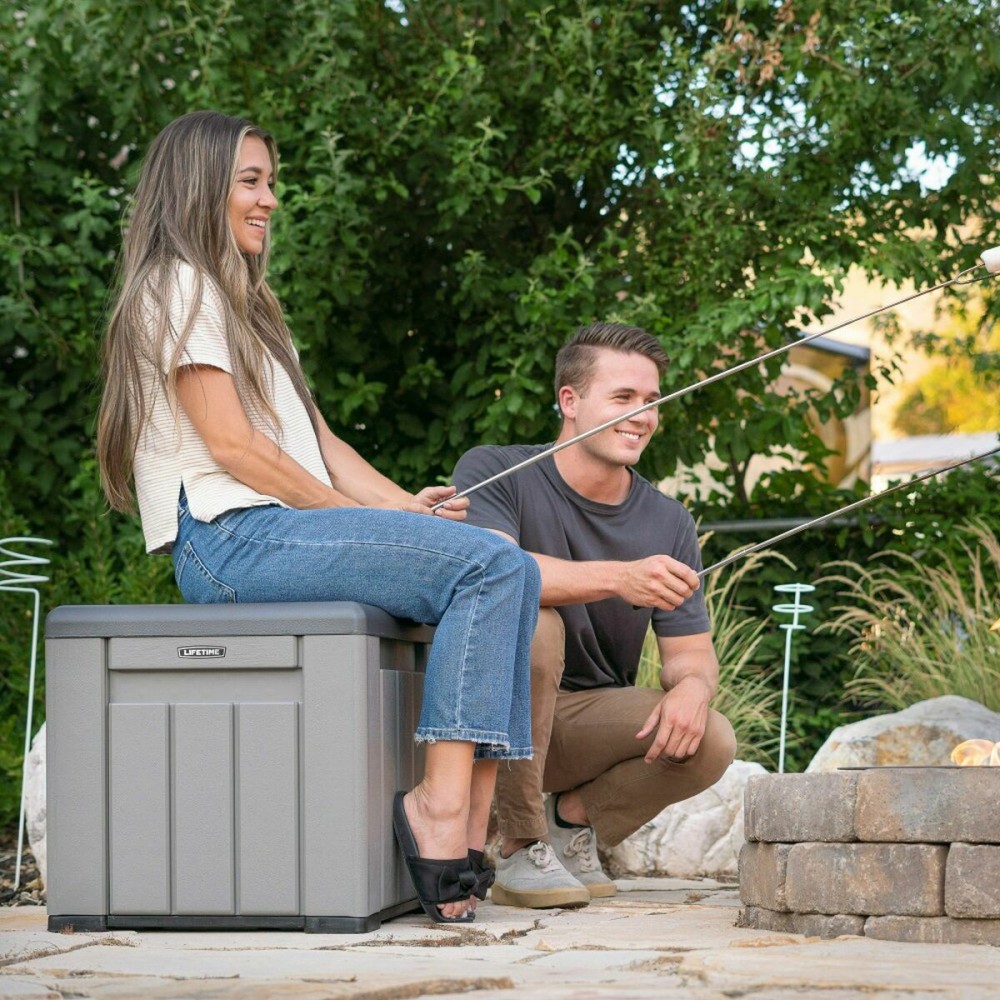 Storage Box with Lid Lifetime Grey 51,2 x 51,2 x 50,8 cm