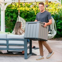 Storage Box with Lid Lifetime Grey 51,2 x 51,2 x 50,8 cm