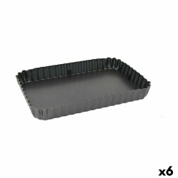 Kuchenspringform Quttin Schwarz Kohlenstoffstahl 31,5 x 21,5 x 3,5 cm (6 Stück)