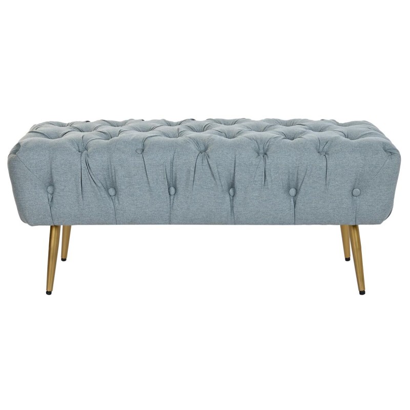 Banquette DKD Home Decor   103 x 46 x 42 cm Bleu Doré Métal