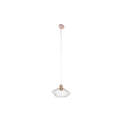 Suspension DKD Home Decor 34 x 34 x 21 cm Argenté Noir Gris Rose Métal Blanc 50 W 60 W Pin