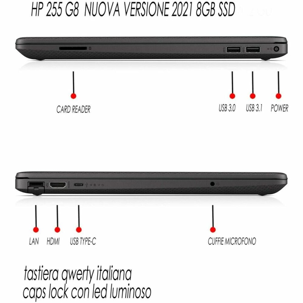 Ordinateur Portable HP 255 G8 HD AMD 3020e 8 GB RAM 256 GB 256 GB SSD