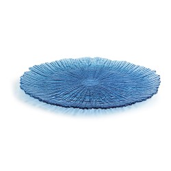 Flacher Teller Quid Mar De Viento Blau Glas Ø 32 cm (6 Stück) (Pack 6x)