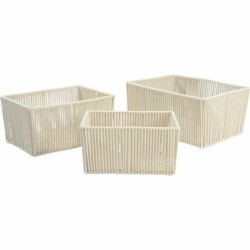 Korb-Set DKD Home Decor Beige Metall 40 x 30 x 20 cm 3 Stücke