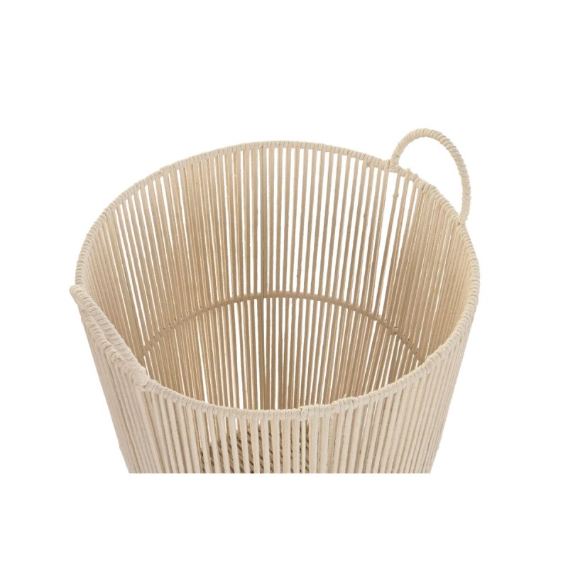 Set de basket DKD Home Decor Beige Métal 42 x 42 x 51 cm 3 Pièces