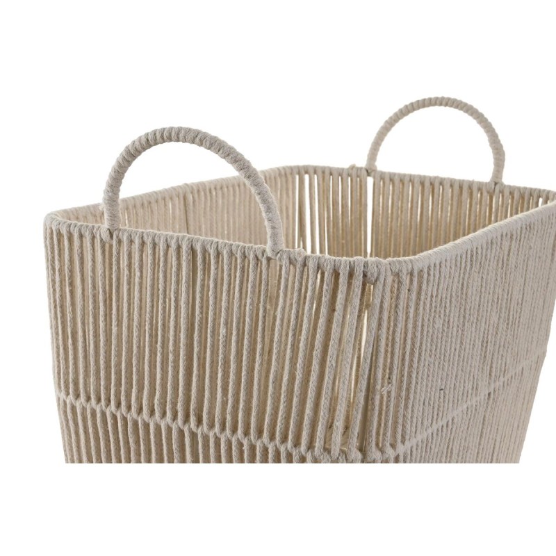 Korb-Set DKD Home Decor Beige Metall 39 x 29 x 31 cm 3 Stücke