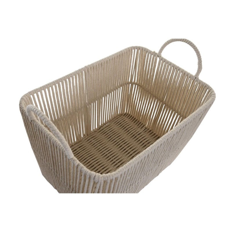 Korb-Set DKD Home Decor Beige Metall 39 x 29 x 31 cm 3 Stücke