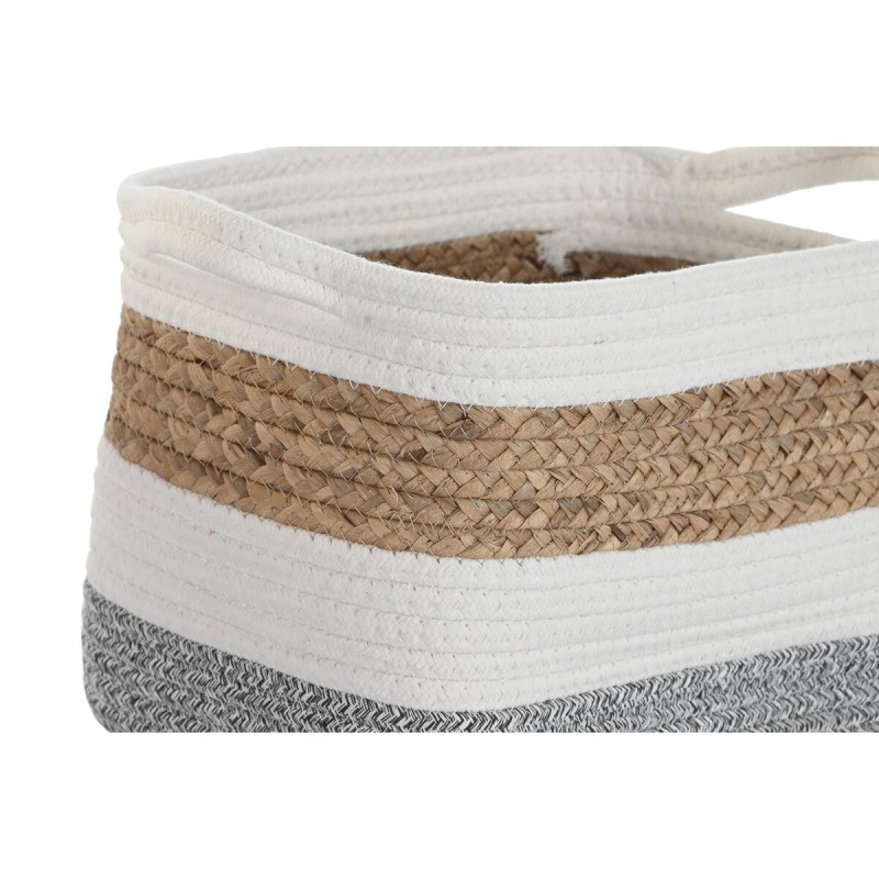 Basket set DKD Home Decor White Natural Fibre 36 x 27 x 27 cm 3 Pieces