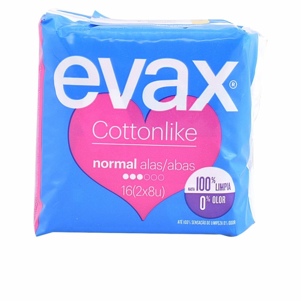 Normal-Binden mit Flügeln CottonLike Evax