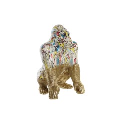 Deko-Figur DKD Home Decor 28,5 x 26,5 x 41 cm Gold Bunt Gorilla