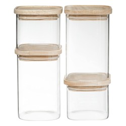 Set de 4 Boites Secret de Gourmet Cuisine Empilable verre