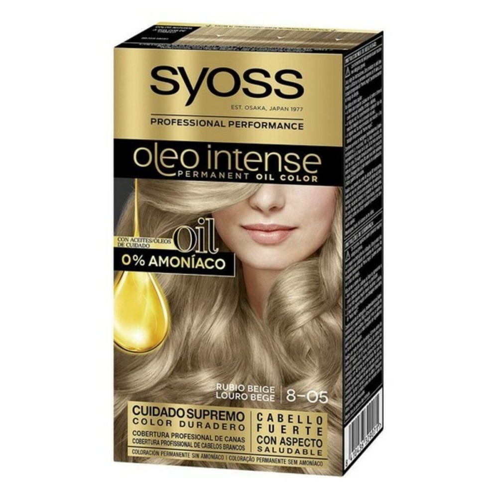 Dauerfärbung Syoss Olio Intense Ohne Ammoniak Nº 8,05 Blond Beige