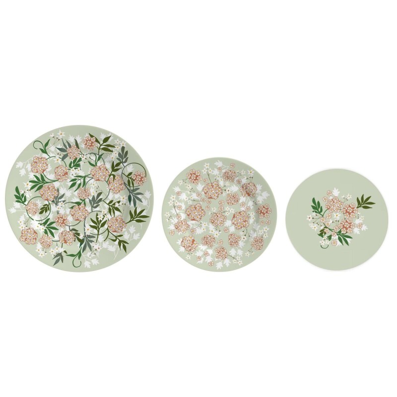 Assiette plate DKD Home Decor Porcelaine Traditionnel 27 x 27 x 3 cm 18 Pièces