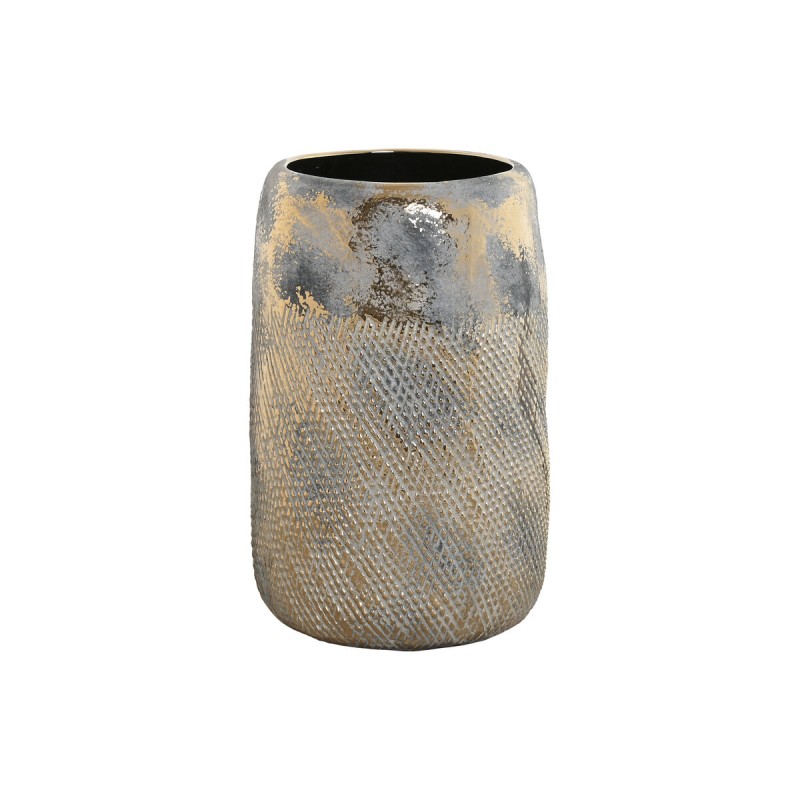 Vase Home ESPRIT Golden Bicoloured Stoneware Modern Aged finish 22 x 22 x 34 cm