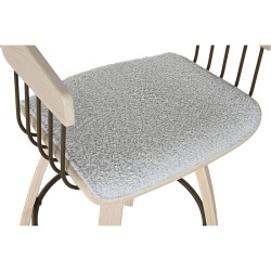 Dining Chair Home ESPRIT Grey Polyester Wood 51 x 55 x 91 cm