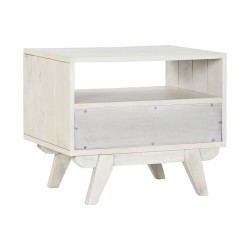 Nightstand Home ESPRIT White Rattan Mango wood 55 x 35 x 45 cm