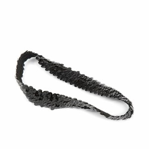 Elastisches Befestigungsband Inca Schwarz Pailletten
