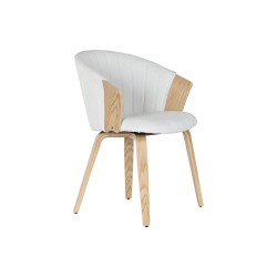 Dining Chair Home ESPRIT White Polyester Wood 60 x 57,5 x 79 cm