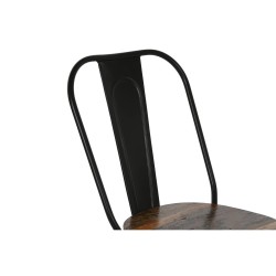 Chaise de Salle à Manger Home ESPRIT Noir Brun foncé Bois Métal 48 x 55 x 92 cm