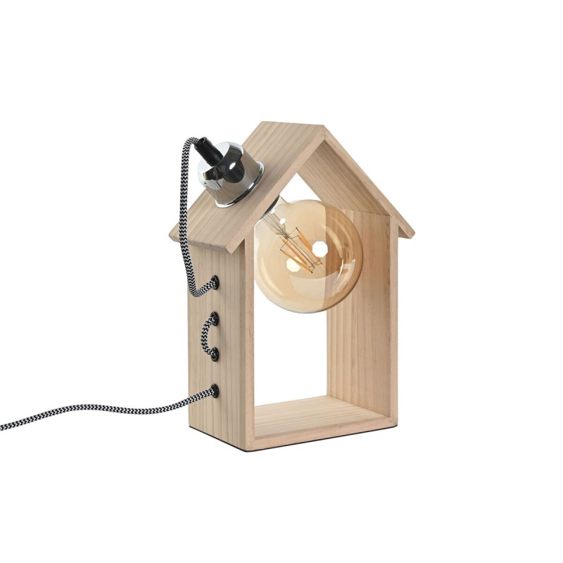 Tischlampe Home ESPRIT Braun Silberfarben natürlich Holz Kiefer 50 W 220 V 18 x 10 x 25 cm